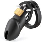 Male's Black Silicone Chastity Cage 3.15 Inches and 3.74 Inches Long