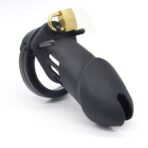 Male's Black Silicone Chastity Cage 3.15 Inches and 3.74 Inches Long