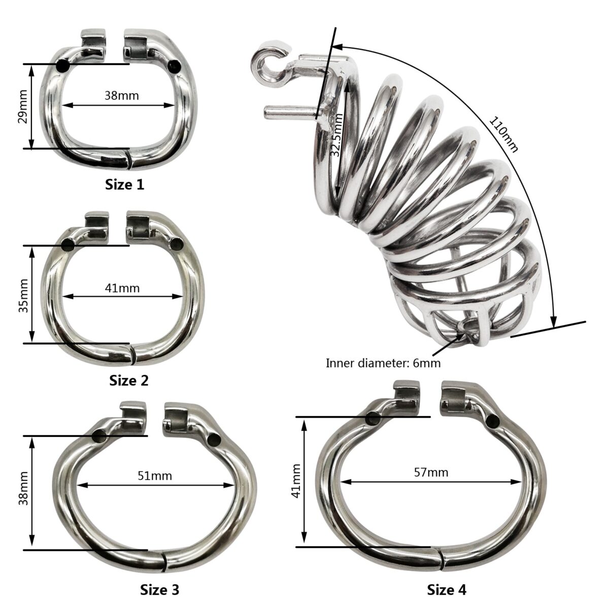 CC25 Stainless Steel Stealth Chastity Device 4.34 Inches Long