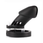 Male's Black Silicone Chastity Cage 3.15 Inches and 3.74 Inches Long