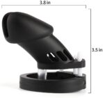 Male's Black Silicone Chastity Cage 3.15 Inches and 3.74 Inches Long