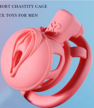 Lockink Pink Camouflage Chastity Cage